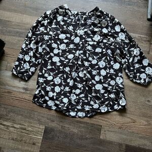 Cathy women 3/4 sleeve blouse floral tops women